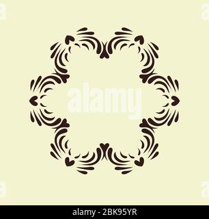 Handgezeichnete dekorative Elemente im Schneeflocken-Design. Schwarze verzierte Schneeflocke isoliert auf Hintergrund. Stock Vektor