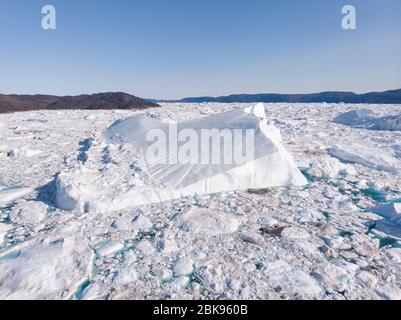 Luftaufnahme des Eisbergs im Ilulissat Eisfjord, Grönland Stockfoto