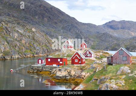 Verlassene Fischerdorf Assaqutaq, Sisimuit, Grönland Stockfoto