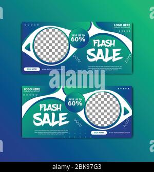 Social Cover Web Banner türkis Blau Gradient Design Stripe Template Vektor, Business Social Cover Social Media Post Banner Premium Vector Stock Vektor