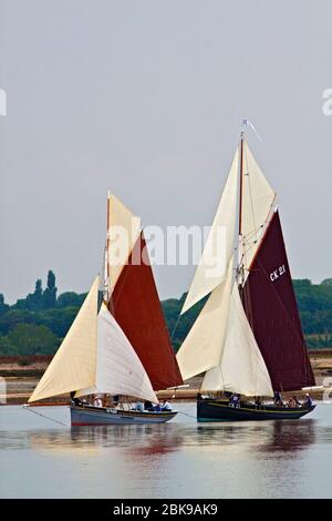 Die Essex Auster schmetcht Martha II, MN69 und CK21 Maria in voller Segel Stockfoto