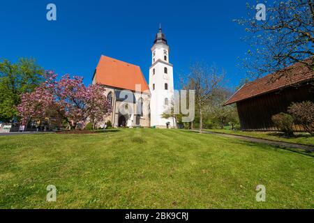 Außenansicht der katholischen Hallenkirche Wallfahrtskirche Mariä Heimsuchung aus dem 15. Jahrhundert in Zell am Pettenfirst, Oberösterreich, Österreich Stockfoto