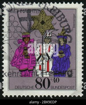 DEUTSCHLAND - UM 1983: Briefmarke gedruckt von Deutschland, zeigt Weihnachten, um 1983 Stockfoto