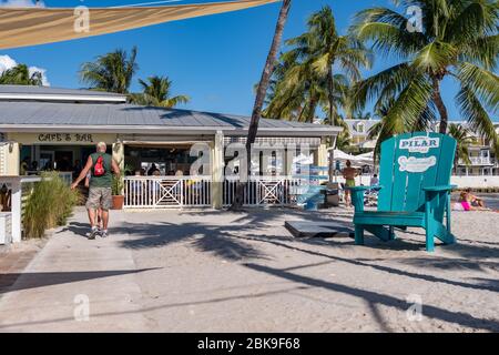 Key West, Florida, USA-7. November 2019: Southernmost Point Beach Bar Stockfoto