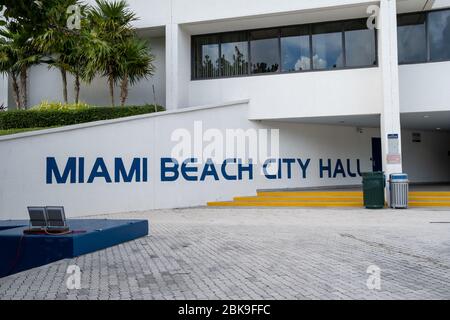Miami, Florida, USA-6. November 2019:Miami Beach City Hall. Stockfoto