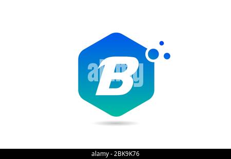 Grün blau B Alphabet Buchstaben Logo Icon Design mit Rhombus für Unternehmen und Unternehmen Stock Vektor
