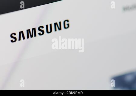 New-York , USA - April 29 , 2020:Samsung Homepage-Seite Nahaufnahme Ansicht auf Laptop-Bildschirm Stockfoto