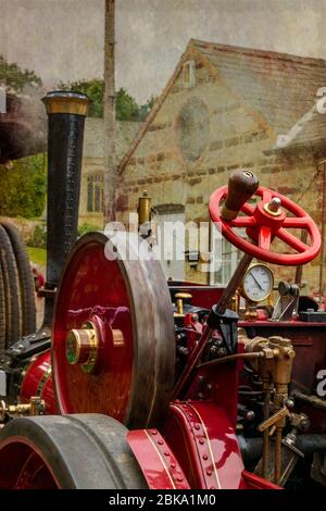 Teile einer Dampfmaschine in Nahaufnahme zeigt die schwierigen Details des Engineering Stockfoto