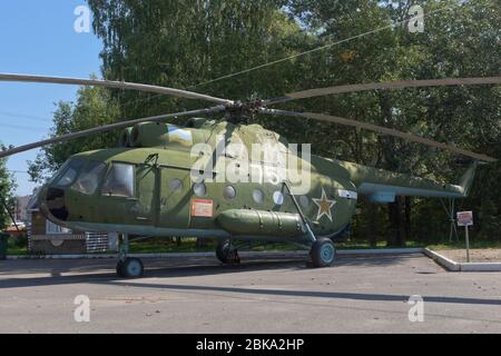 Wologda, Russland - 20. August 2019: Mi-8T Mehrzweck-Transporthubschrauber der Armeeflugzeuge im Siegespark in der Stadt Wologda Stockfoto