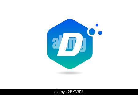 Grün blau D Alphabet Buchstaben Logo Icon Design mit Rhombus für Unternehmen und Unternehmen Stock Vektor