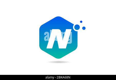 Grün blau N Alphabet Buchstaben Logo Icon Design mit Rhombus für Unternehmen und Unternehmen Stock Vektor