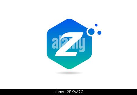 Grün blau Z Alphabet Buchstaben Logo Icon Design mit Rhombus für Unternehmen und Unternehmen Stock Vektor