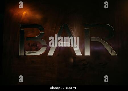 Bar zu unterzeichnen Stockfoto