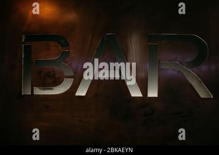 Bar zu unterzeichnen Stockfoto
