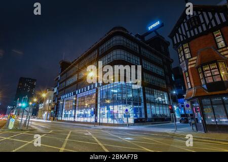 Blick auf das Express Building auf der Great Ancoats Street, Ancoats, Manchester. Stockfoto