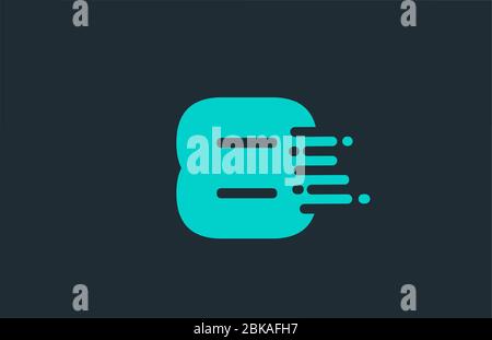8 Acht blaue Nummer Logo-Symbol mit Linie Design für Unternehmen und Unternehmen Stock Vektor