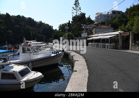 Das Mittelmeer ein griechisches Fischrestaurant in Gaios, Paxos, Griechenland Stockfoto