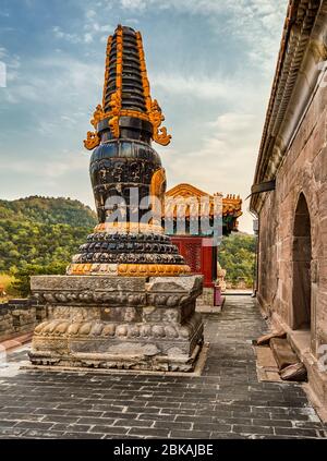 Pule Tempel, Tempel der universellen Freude, einer der acht Äußeren Tempel von Chengde im Chengde Mountain Resort, Sommerresidenz der Kaiser der Qing Dynastie Stockfoto