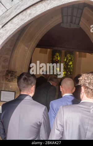 Beerdigung in einer ländlichen Kirche im südlichen Großbritannien Februar 2020 Stockfoto