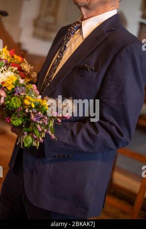 Beerdigung in einer ländlichen Kirche im südlichen Großbritannien Februar 2020 Stockfoto