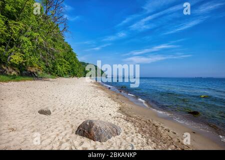 Sandstrand an der Ostsee in Orlowo, Gdynia, Polen Stockfoto