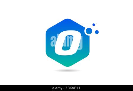 Grün blau O Alphabet Buchstaben Logo Icon Design mit Rhombus für Unternehmen und Unternehmen Stock Vektor
