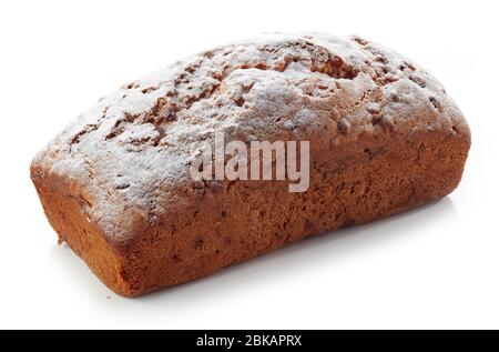 Frisch gebackenes süßes Brot isoliert auf weißem Hintergrund Stockfoto