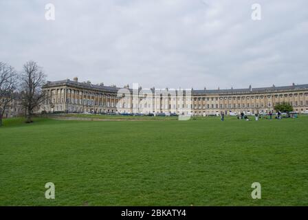 Badstein Reihenhäuser Georgische Architektur Terrassen The Royal Crescent, Bath, BA1 2LS Vereinigtes Königreich John Wood das jüngere Weltkulturerbe Stockfoto