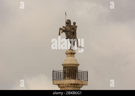 Macau (Macao SAR) / China - 26. Juli 2015: Statue von Julius Caesar auf einem Pferd, im Macau Fisherman's Wharf Themenpark, China Stockfoto