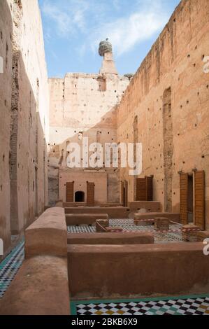 Ruinen von El Badi Palast in Marrakesch (Marrakech), Marokko, Nordafrika Stockfoto