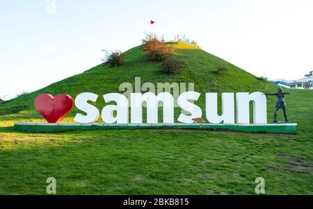 Amisos Hill, Samsun / Türkei - Oktober, 2019 : Amisos Hill ist ein touristischer Ort und archäologische Stätte in Samsun, Türkei. Stockfoto