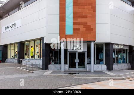 River Island Bekleidungsgeschäft, Ayr Central Einkaufszentrum, Ayr, Ayrshire, Schottland, Großbritannien Stockfoto