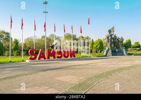 Amisos Hill, Samsun / Türkei - Oktober, 2019 : Amisos Hill ist ein touristischer Ort und archäologische Stätte in Samsun, Türkei. Stockfoto