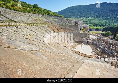 Grand Theater der antiken Stadt Ephesus, Izmir, Türkei Stockfoto