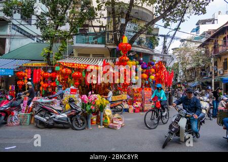 Pho Hang Dong, Altstadt, Hanoi, Vietnam Stockfoto