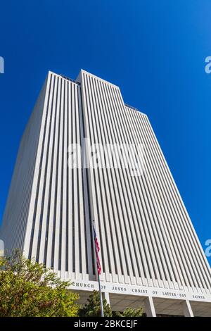 LDS Bürogebäude in Temple Square, Salt Lake City, Utah. Stockfoto