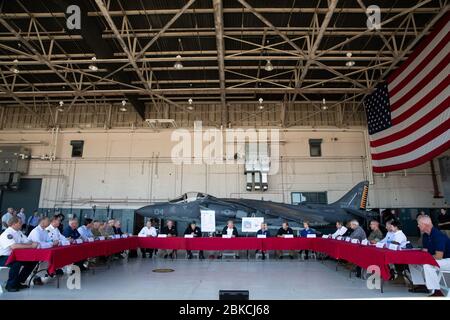 Präsident Donald J. Trump erhält Briefing nach Hurrikan Florence in North Carolina 19. September 2018 Präsident Donald J. Trump besucht Nord- und South Carolina Stockfoto