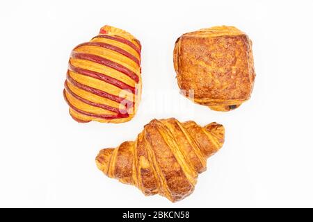 Französische Viennoiserie. Kunstwerke von einem Konditormeister Stockfoto