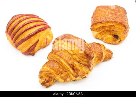 Französische Viennoiserie. Kunstwerke von einem Konditormeister Stockfoto