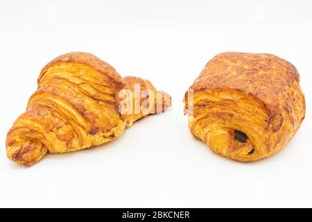 Französische Viennoiserie. Kunstwerke von einem Konditormeister Stockfoto