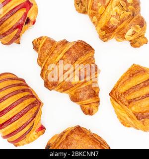 Französische Viennoiserie. Kunstwerke von einem Konditormeister Stockfoto