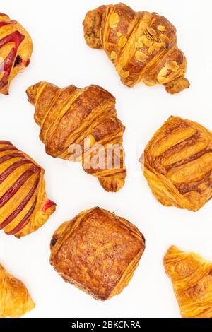 Französische Viennoiserie. Kunstwerke von einem Konditormeister Stockfoto