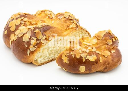 Brioche française, Viennoiserie. Kunstwerke von einem Konditormeister Stockfoto