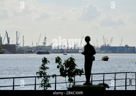 Navigation auf dem Nieuwe Waterweg in Rotterdam, Niederlande Stockfoto