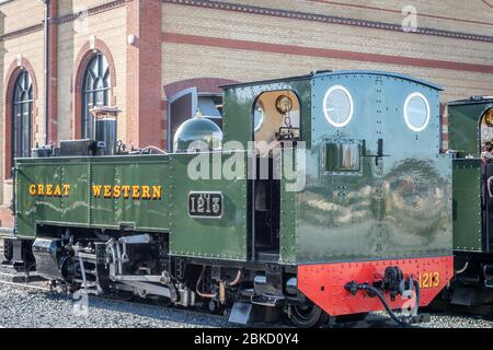 GWR 2-6-2 No. 1213 in Aberystwyth auf der Vale of Rheidol Railway während ihres Steam Festival Wochenendes Stockfoto