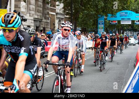 14.09.2014. London, England. Etappe 8b der Tour of Britain. Tao Geoghegan Hart. Stockfoto