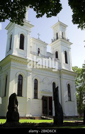 Birże, Litauen, die Kirche des heiligen Johannes des Täufers. Litauen, die Barockkirche St. Johannes der Taufer. Litwa, kościół św. Jana Chrzciciela. 立陶宛，教堂 Stockfoto