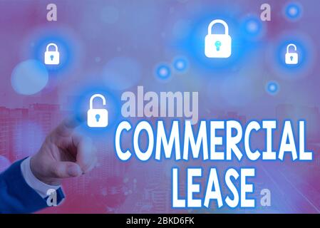 Textschild mit kommerzieller Leasing. Business-Foto-Text bezieht sich auf Gebäude oder Grundstücke, die einen Gewinn zu generieren Stockfoto