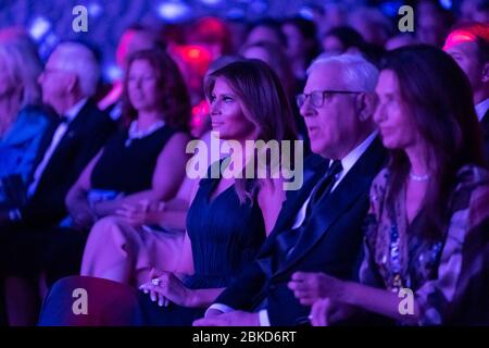 First Lady Melania Trump sieht eine REACH-Aufführung am Donnerstag, 5. September 2019, im John F. Kennedy Center for the Performing Arts in Washington, D.C. First Lady Melania Trump im Kennedy Center Stockfoto