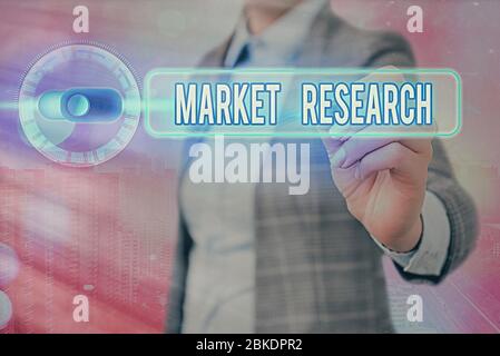 Schreiben Notiz zeigt Marktforschung. Geschäftskonzept für die Erfassung von Informationen über Verbraucher Stockfoto